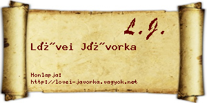 Lövei Jávorka névjegykártya